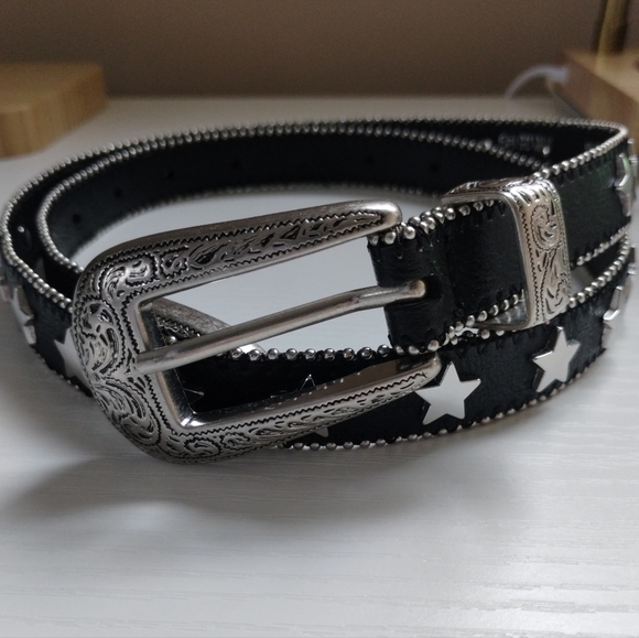 Topshop Other - TopShop Black Belt with Silver Buckle